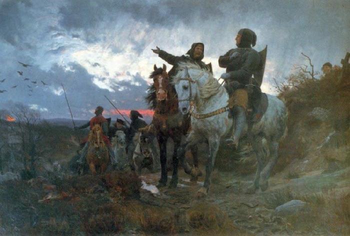 Otto Bache De sammensvorne rider fra Finderup efter mordet pa Erik Klipping Skt. Cacilienat 1286 Germany oil painting art